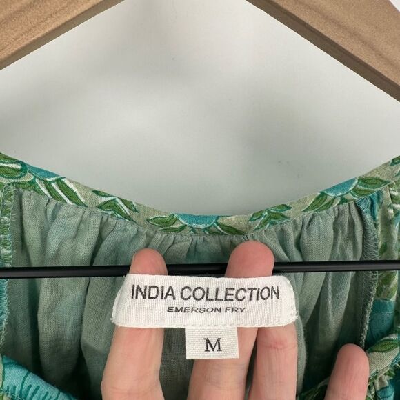 Emerson Fry india collection top womens medium green blue frances frida blouse - Picture 6 of 10